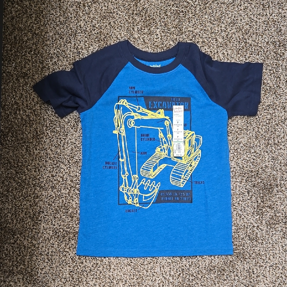 Blue and Navy Kids Excavator T-Shirt